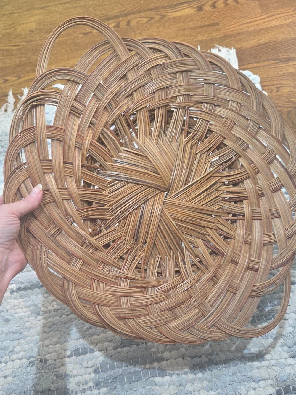 Handwoven Brown Rattan Decorative Tray - Home Accents